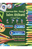 Okul Etiketi Kalem Defter Etiketi, Sonic Etiketi - 194 Adet Opak Sticker