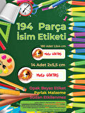 Okul Etiketi Kalem Defter Etiketi, GS Etiketi - 194 Adet Opak Sticker