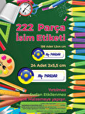 Okul Etiketi, Kalem Defter Etiketi, FB Etiketi - 222 Adet Folyo Sticker
