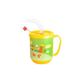 Funny Pipetli Çocuk Içecek Bardağı Desenli Bardak 350ml