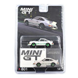 Mini GT 801 Porsche 911 Carrera RS 2.7 Grand Prix White with Green Livery - Blister Paket