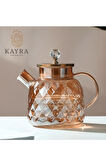 Kabartmalı Borosilikat Cam Demlik 1000ml -CM-2006