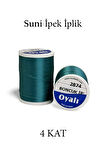 Oyalı 4 Kat Suni İpek İplik İğne Oyası Boncuk İpi Tığ Oyası No:2874