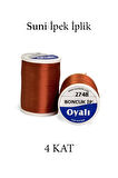 Oyalı 4 Kat Suni İpek İplik İğne Oyası Boncuk İpi Tığ Oyası No:2748