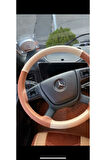 DİKİŞLİ DİREKSİYON KILIFI TABA/BEJ DERİ BEJ DİKİŞLİ MERCEDES TIR KAMYON İÇİN HIZLI KARGO