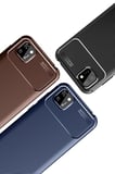 Newface Huawei Y5P Kılıf Auto Focus Karbon Kapak - Kahverengi