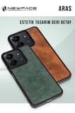 Newface Samsung Galaxy A05S Kılıf Aras Deri Kapak - Kırmızı