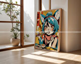 Pop Art Anime Tarzı 3'lü Ahşap Çerçeveli Tablo Seti 21x30