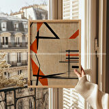 Retro Geometrik 3 Parçalı Ahşap Çerçeveli Tablo Seti - 21x30