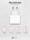 20w Apple Iphone Tüm Modelleri Ile Uyumlu Type-C Şarj Başlığı ve Lightning Kablo
