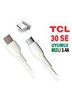 TCL 30 SE Şarj Kablosu USB - TYPE-C 3.4A HIZLI TCL 30SE Şarj Aleti Kablosu uyumlu