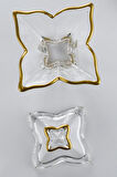 Gold Yaldızlı Kelebek Model Mini Cam Şekerlik