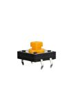 12X12X7.3MM Kare Sarı Tact Buton - 5 Adet