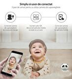 Ip Wifi 360° 1080p Güvenlik Kamerası Gece Görüşlü Led Işıklı Alarmlı Kamerası Panda Kılıflı