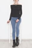 Madonna Yaka Kaşkorse Body Siyah - 9977.1567.