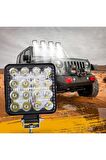 Off Road Kare Led Çalışma Lambası 16 Ledli 12-24v / 48w