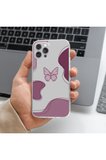 Tecno Pova Neo 2 Uyumlu Pembe Kelebek Tasarımlı Premium Şeffaf Telefon Kılıfı