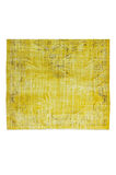 170x293 Cm El Dokuması Yeniden Boyanmış Eski Türk Halısı, Modern Sarı El Yapımı Yünlü Halı
