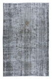 177x283 Cm El Dokuması Yeniden Boyanmış Eski Türk Halısı, Modern Gri El Yapımı Yünlü Halı