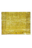 182x278 Cm El Dokuması Yeniden Boyanmış Eski Türk Halısı, Modern Sarı El Yapımı Yünlü Halı