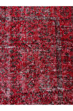 118x211 Cm El Dokuması Yeniden Boyanmış Eski Türk Halısı, Modern Kırmızı El Yapımı Yünlü Halı