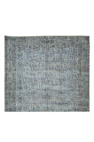 183x317 Cm El Dokuması Yeniden Boyanmış Eski Türk Halısı, Modern Mavi El Yapımı Yünlü Halı