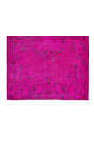 186x286 Cm El Dokuması Yeniden Boyanmış Eski Türk Halısı, Modern Pembe El Yapımı Yünlü Halı