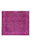160x261 cm Pembe Renkli Yünlü Halı, Modern El Dokuması Yeniden Boyanmış Eski Anadolu Halısı