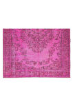 170x251 Cm El Dokuması Yeniden Boyanmış Eski Türk Halısı, Modern Pembe El Yapımı Yünlü Halı