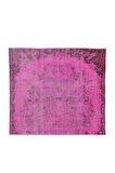 162x280 Cm El Dokuması Yeniden Boyanmış Eski Türk Halısı, Modern Pembe El Yapımı Yünlü Halı