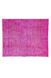 178x282 Cm El Dokuması Yeniden Boyanmış Eski Türk Halısı, Modern Pembe El Yapımı Yünlü Halı
