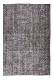 212x307 Cm El Dokuması Yeniden Boyanmış Eski Türk Halısı, Modern Gri El Yapımı Yünlü Halı