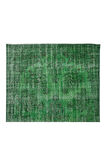 200x325 Cm El Dokuması Yeniden Boyanmış Eski Türk Halısı, Modern Yeşil El Yapımı Yünlü Halı