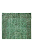 170x297 Cm El Dokuması Yeniden Boyanmış Eski Türk Halısı, Modern Yeşil El Yapımı Yünlü Halı