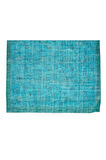 200x312 Cm Modern Maviye Yeniden Boyanmış El Yapımı Yünlü Halı, El Dokuması Eski Türk Halısı
