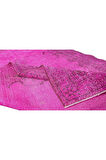 195x309 Cm El Dokuması Yeniden Boyanmış Eski Türk Halısı, Modern Pembe El Yapımı Yünlü Halı
