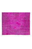 195x309 Cm El Dokuması Yeniden Boyanmış Eski Türk Halısı, Modern Pembe El Yapımı Yünlü Halı