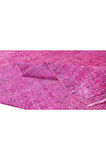 203x316 Cm Pembe Renkli Yünlü Halı, Modern El Dokuması Yeniden Boyanmış Eski Türk Halısı