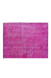 203x316 Cm Pembe Renkli Yünlü Halı, Modern El Dokuması Yeniden Boyanmış Eski Türk Halısı