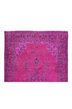 183x297 cm Pembe Renkli Yünlü Halı Modern El Dokuması Yeniden Boyanmış Eski Anadolu Halısı