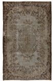 ( 175 X 283 Cm) Gri Renkli El Dokuması Anadolu Halısı, Madalyon Desenli Ve Çiçek Desenli Halı