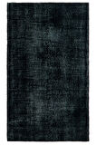 120x205 Cm Düz Siyah Renkli El Dokuması Anadolu Halısı, Isparta Halısı, Mutfak Halısı