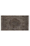 ( 185 X 278 Cm) Gri Tonlarda %100 El Dokuması Anadolu Halısı, Madalyon Ve Çiçek Desenli Halı