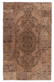 (180 X 247 CM) Kahverengi Renkli %100 El Dokuması Anadolu Halısı, Madalyon Desenli Isparta Halısı