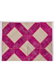 200x300 Cm El Yapımı Renkli Patchwork Halı, El Dokuma Bej Ve Pembe Renkli Peçvörk Alan Halısı