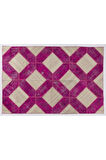 200x300 Cm El Yapımı Renkli Patchwork Halı, El Dokuma Bej Ve Pembe Renkli Peçvörk Alan Halısı