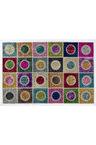 200x300 Cm Çok Renkli El Dokuması Yünlü Alan Halısı, Geometrik Patchwork Halı, Modern Peçvörk Halı