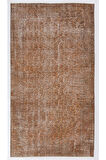 ( 119 X 213 Cm) Kahverengi Renkli Anadolu Halısı, El Dokuması Otantik Halı