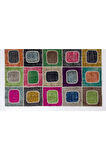 244x305 Cm Çok Renkli Modern El Dokuması Kare Desenli Modern Patchwork Halı