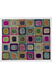 244x305 Cm Çok Renkli Modern El Dokuması Kare Desenli Modern Patchwork Halı